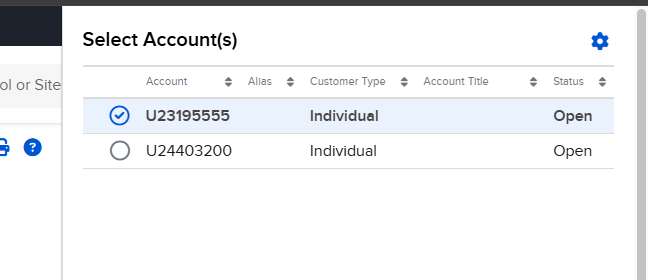 IBKR select account dialog